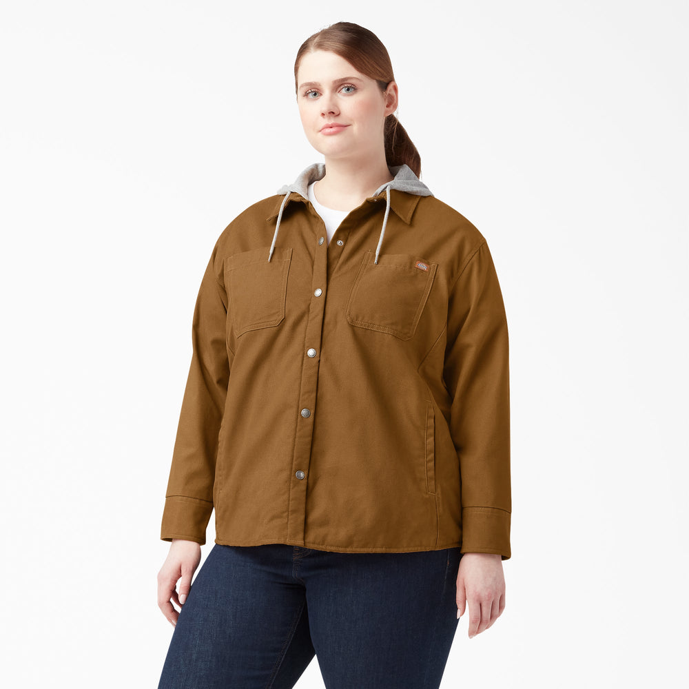 Women - Dickies Women's Plus Duck Hooded Shirt Jacket