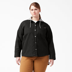 Women|Sale - Dickies Women's Plus Duck Hooded Shirt Jacket