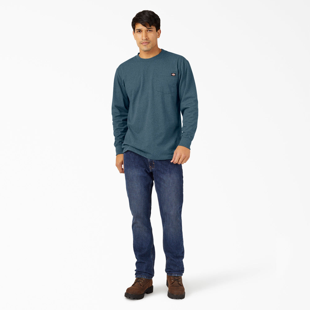 Men|Sale - Dickies Heavyweight Heathered Long Sleeve Pocket T-Shirt
