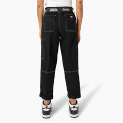 Sale - Dickies Women's Relaxed Fit Contrast Stitch Cropped Cargo Pants