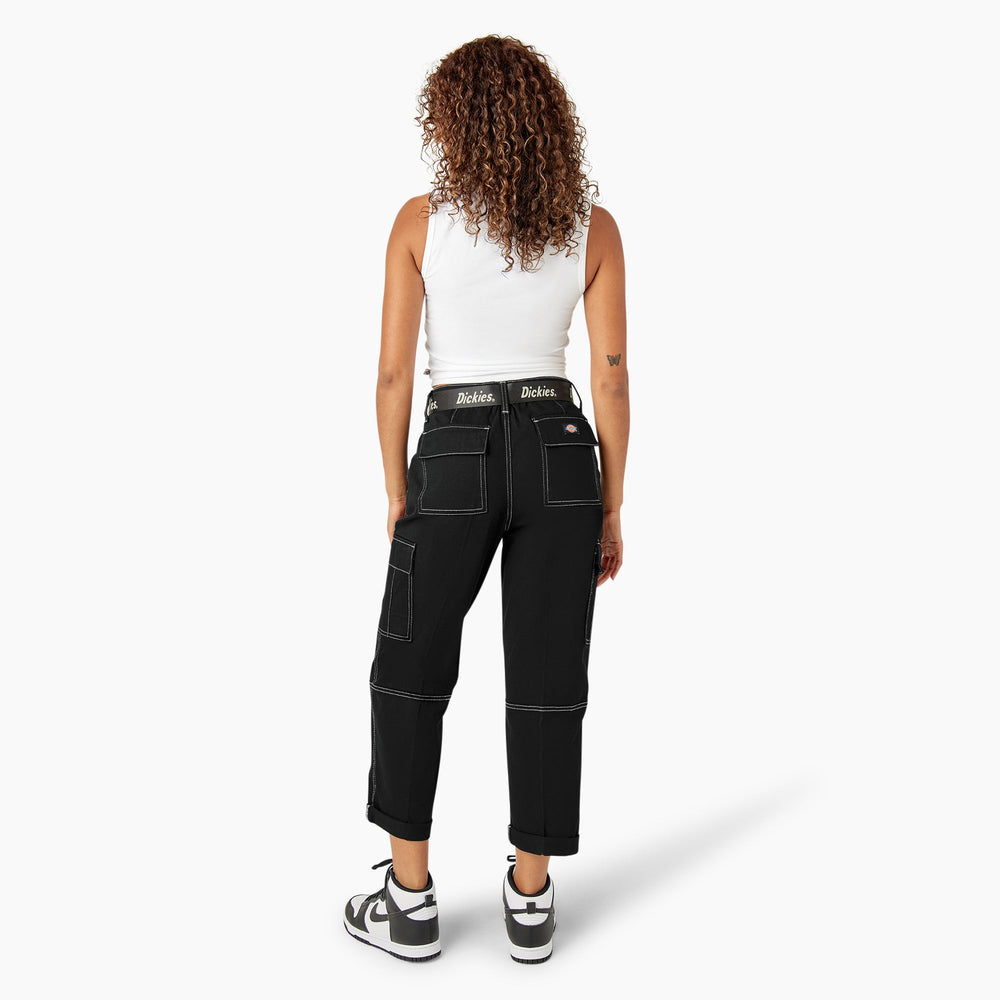 Sale - Dickies Women's Relaxed Fit Contrast Stitch Cropped Cargo Pants