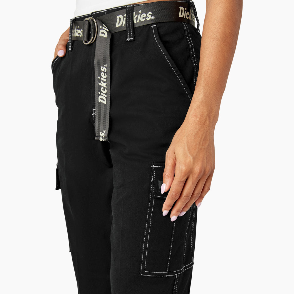 Sale - Dickies Women's Relaxed Fit Contrast Stitch Cropped Cargo Pants