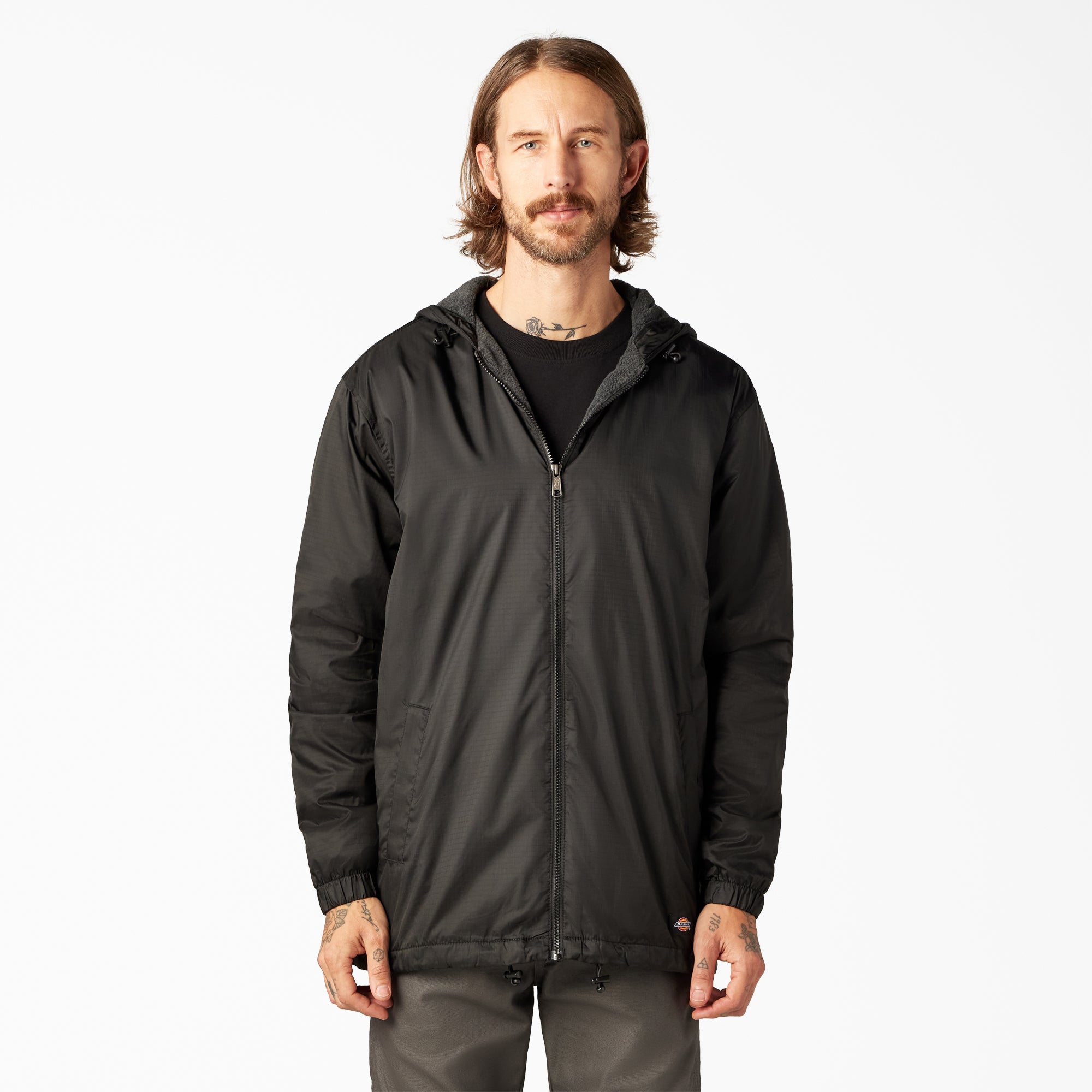 Men - Dickies Fleece Lined Nylon Hooded Jacket