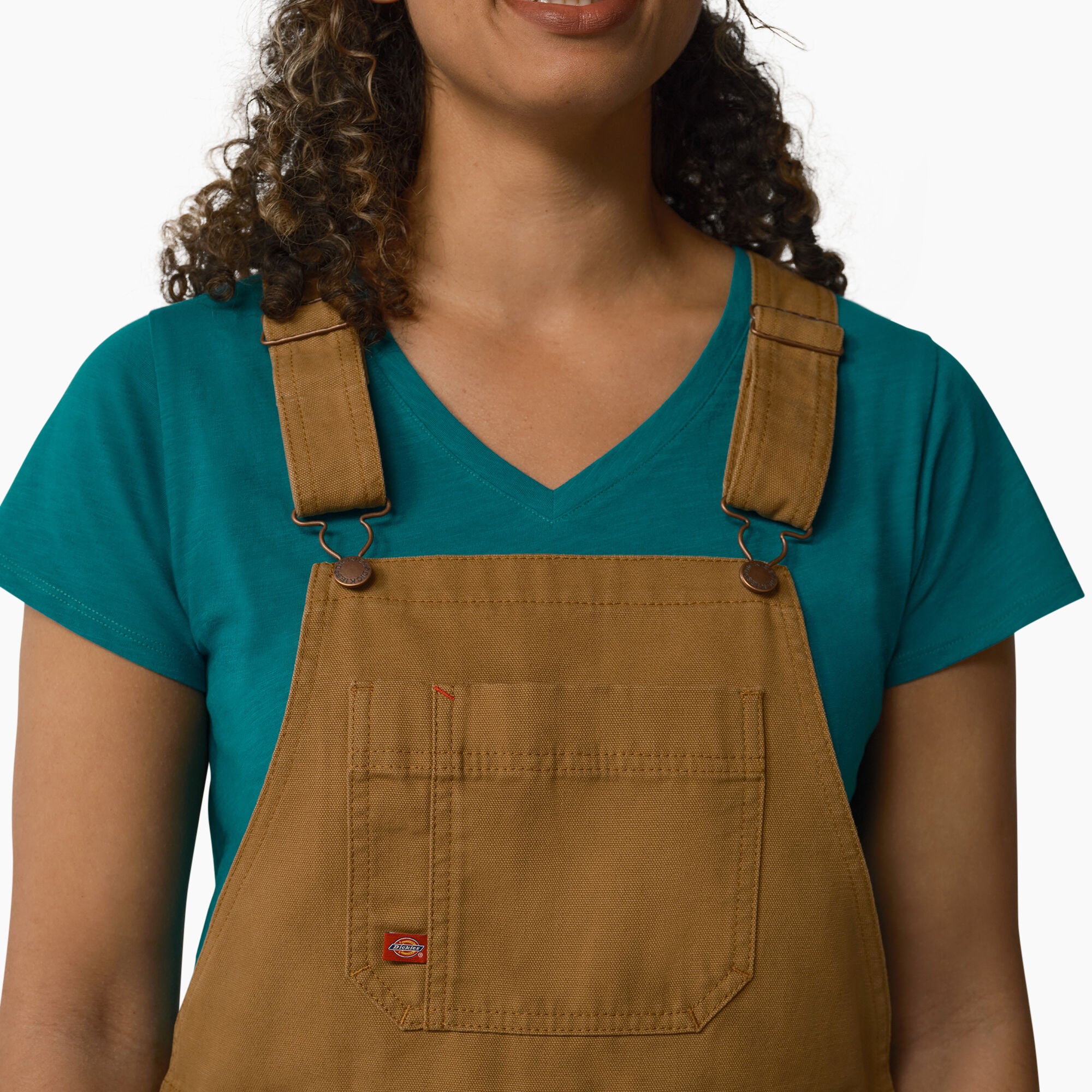 Women - Dickies Women's Relaxed Fit Bib Shortalls, 7"