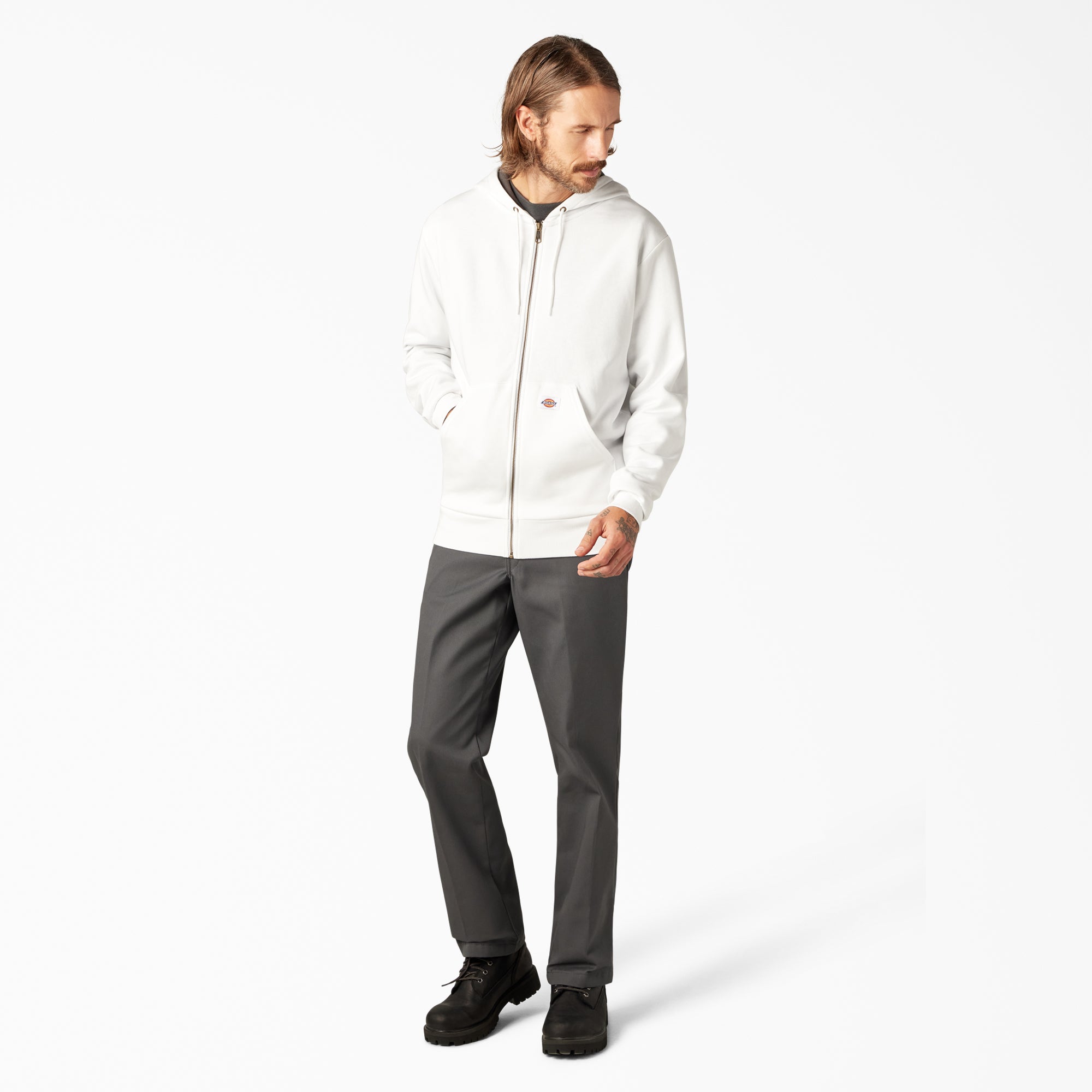 Men|Sale - Dickies Thermal Lined Fleece Zip Hoodie