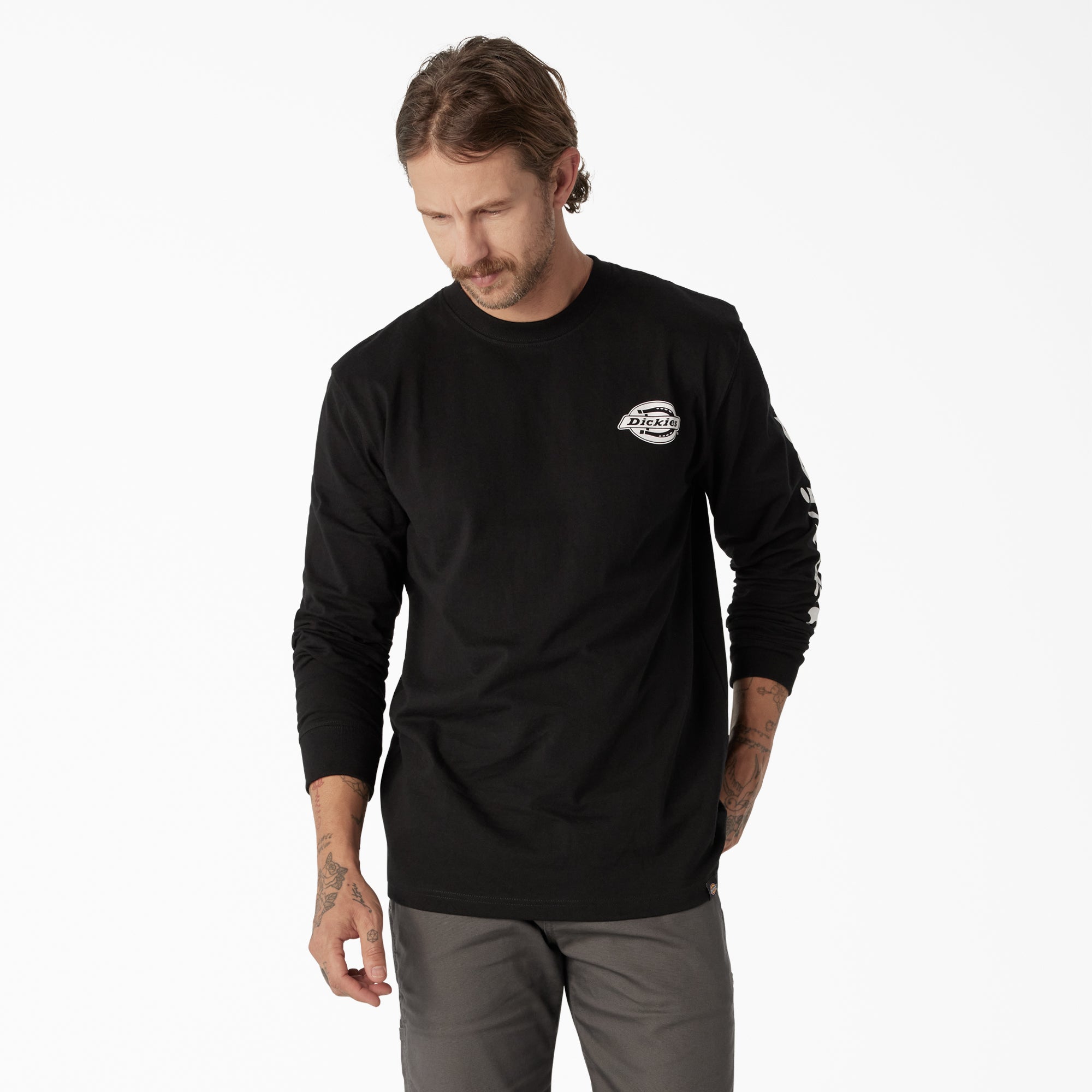 Men - Dickies Long Sleeve Heavyweight Logo T-Shirt