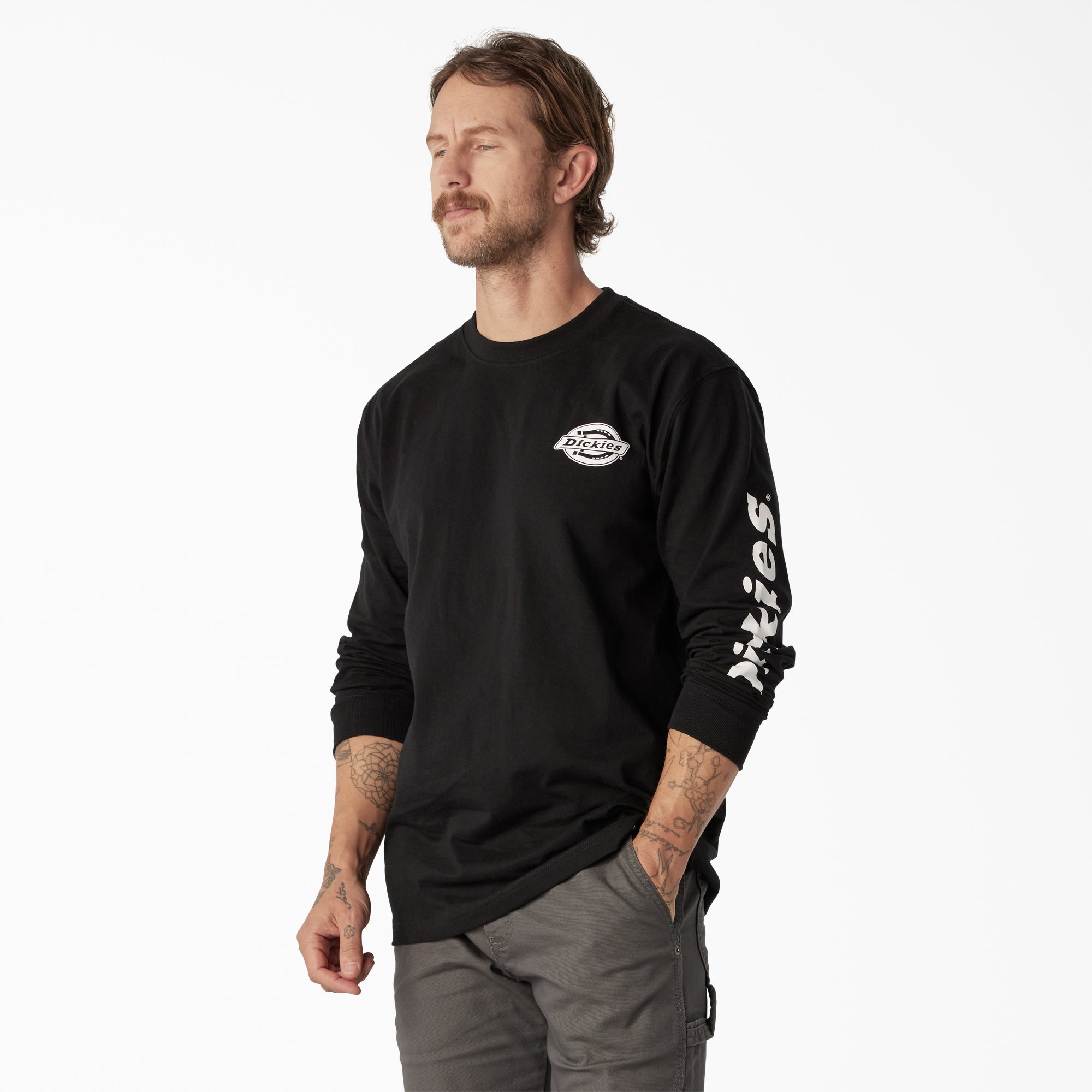 Men - Dickies Long Sleeve Heavyweight Logo T-Shirt