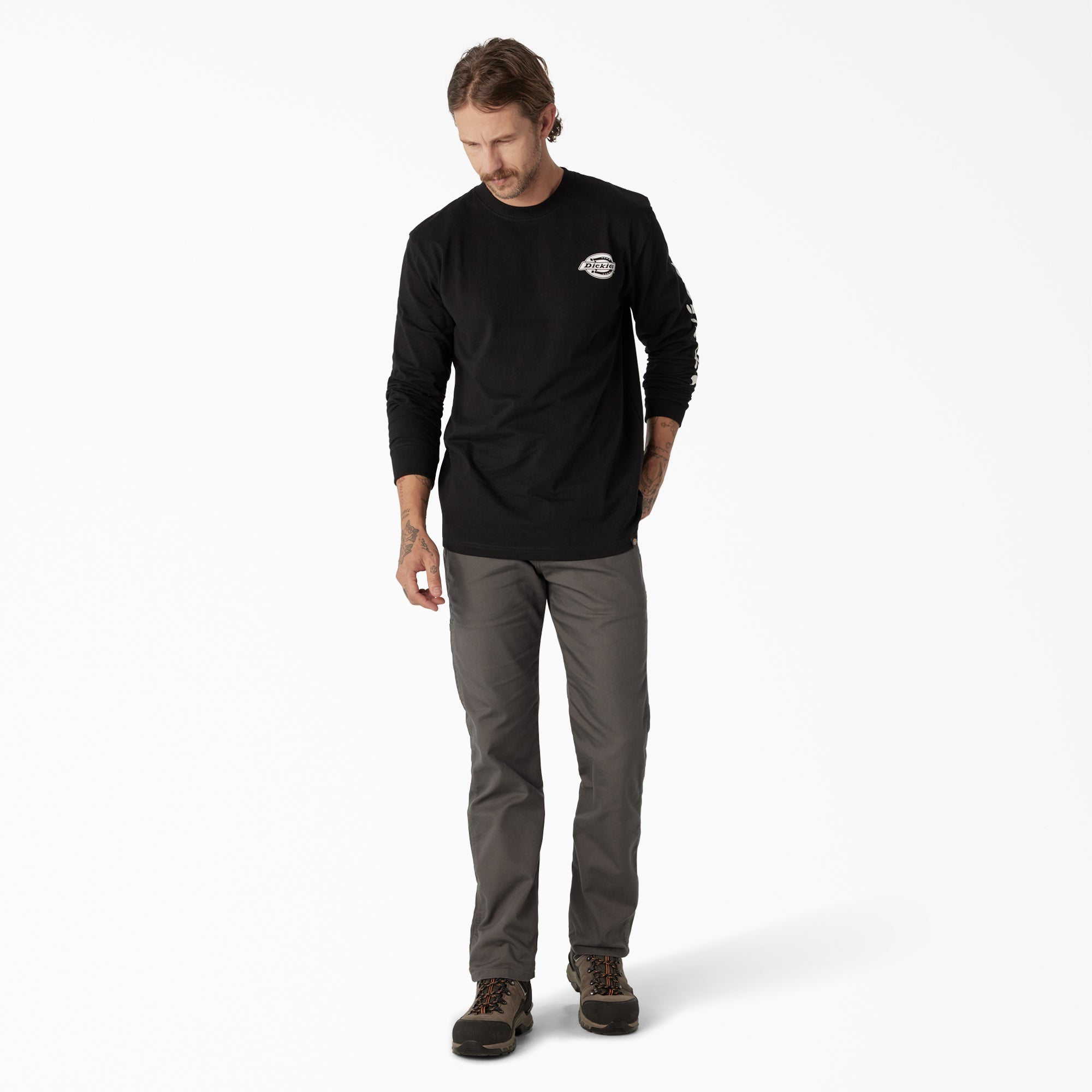 Men - Dickies Long Sleeve Heavyweight Logo T-Shirt