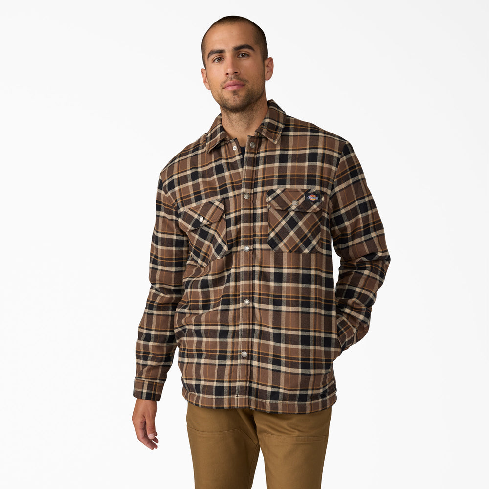 Men|Sale - Dickies Water Repellent Fleece-Lined Flannel Shirt Jacket