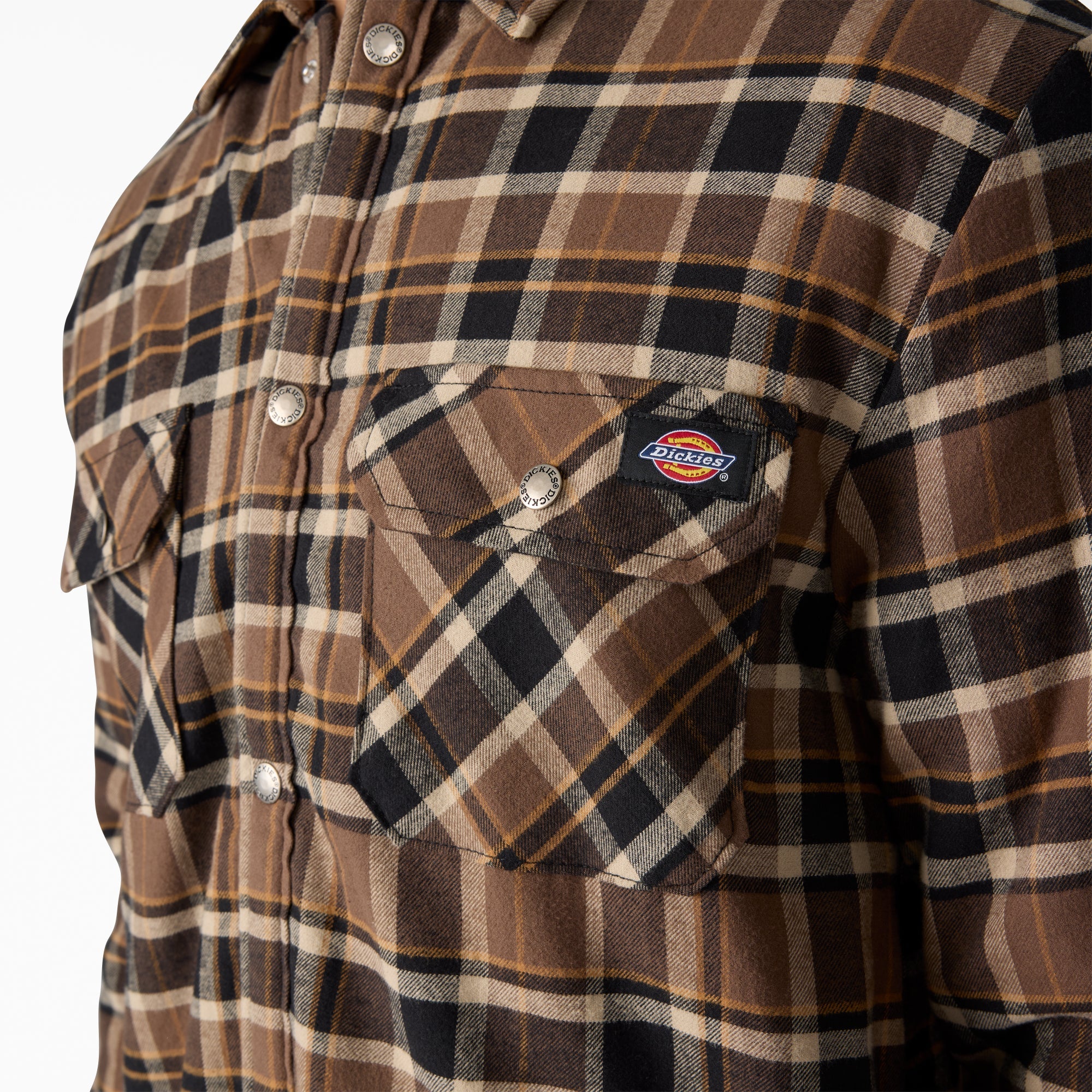 Men|Sale - Dickies Water Repellent Fleece-Lined Flannel Shirt Jacket