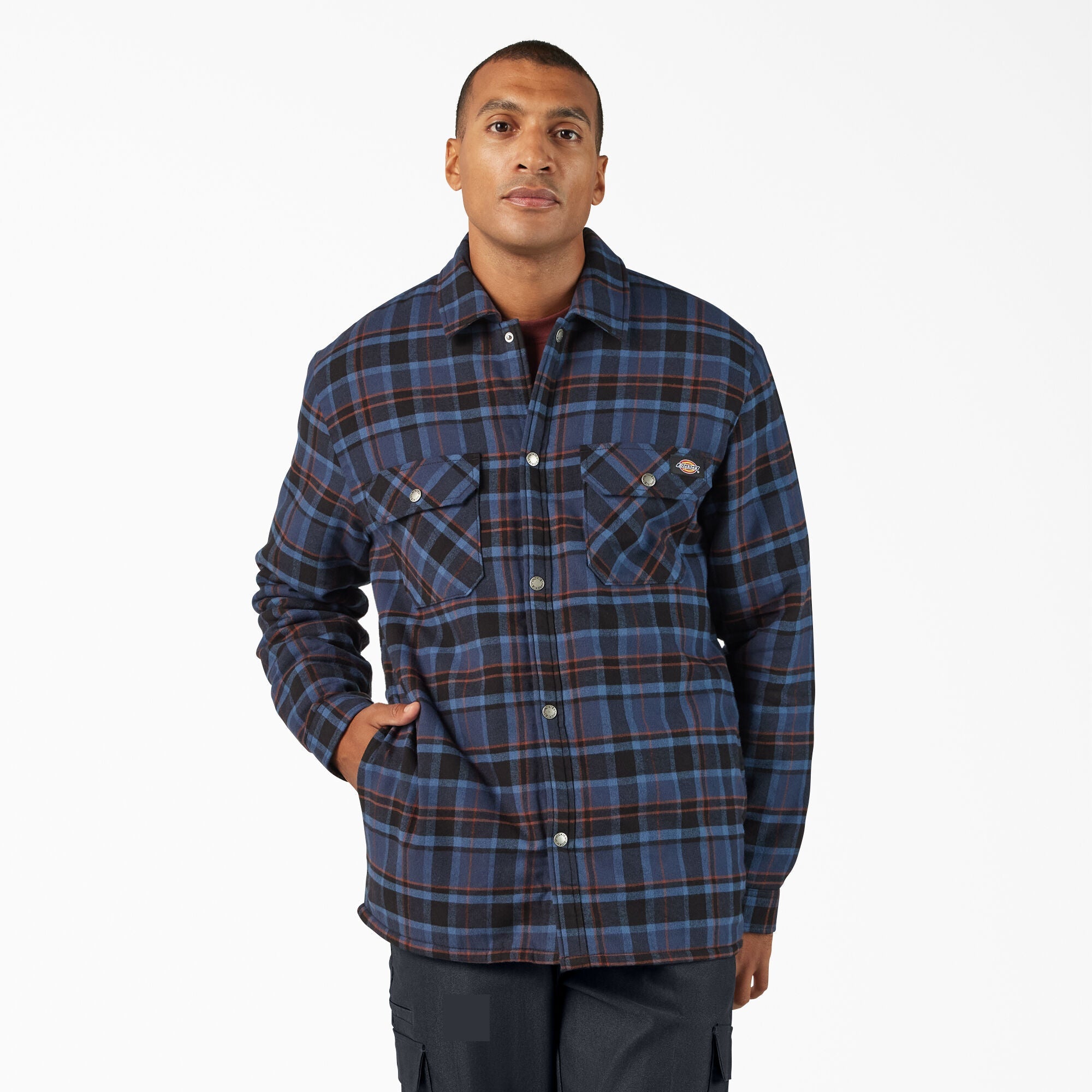 Men - Dickies Water Repellent Fleece-Lined Flannel Shirt Jacket