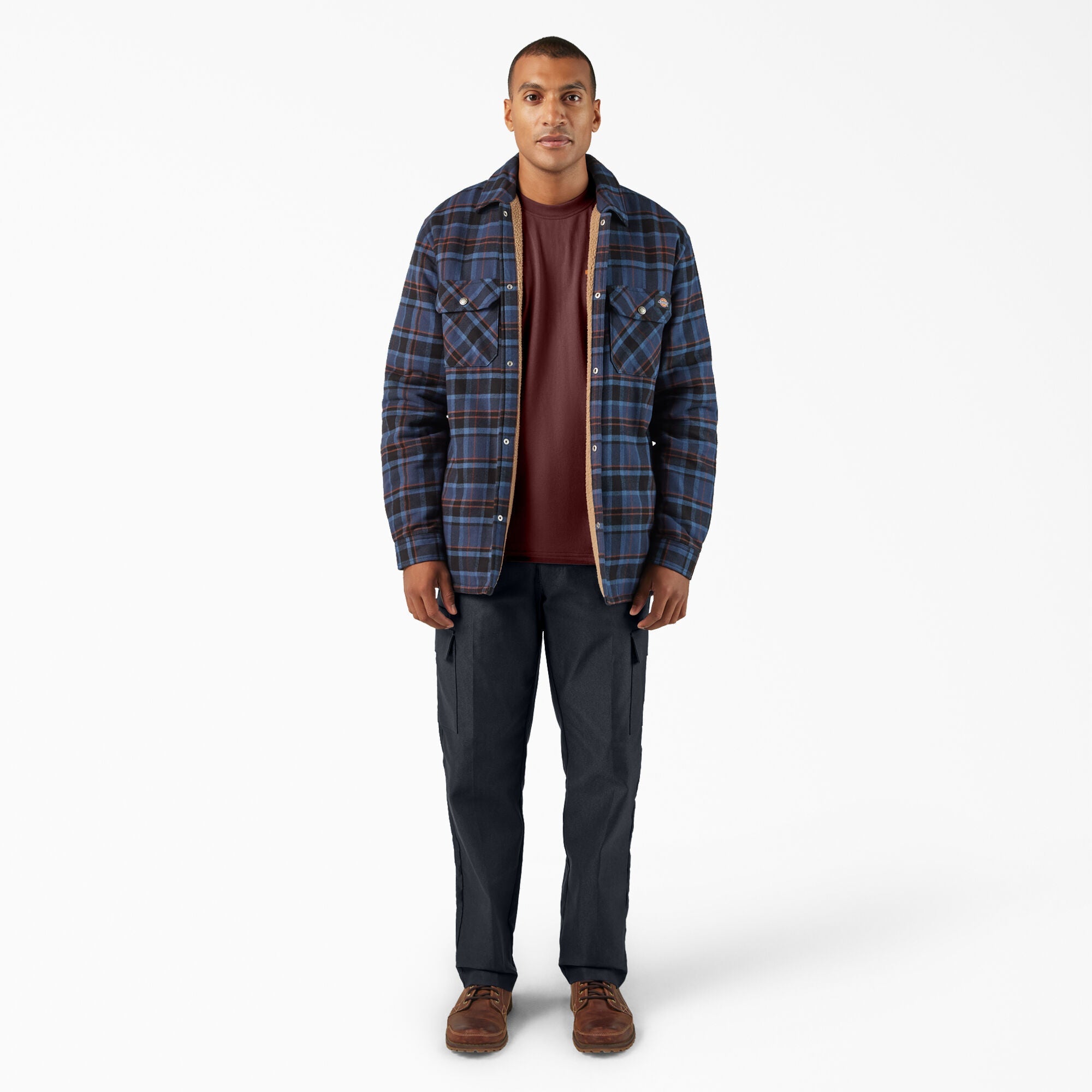 Men - Dickies Water Repellent Fleece-Lined Flannel Shirt Jacket