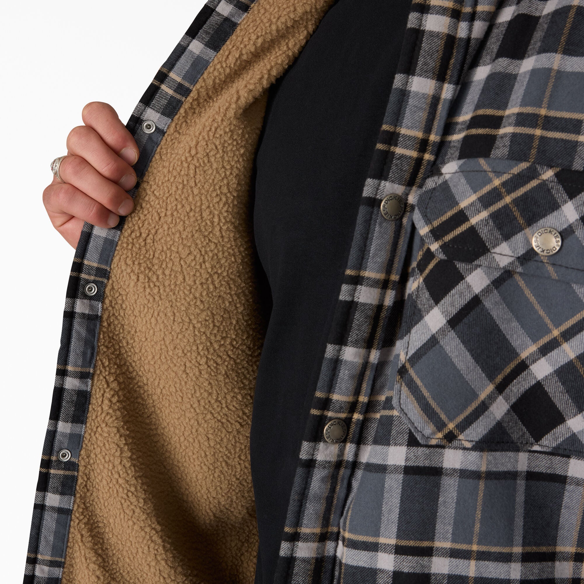 Men - Dickies Water Repellent Fleece-Lined Flannel Shirt Jacket