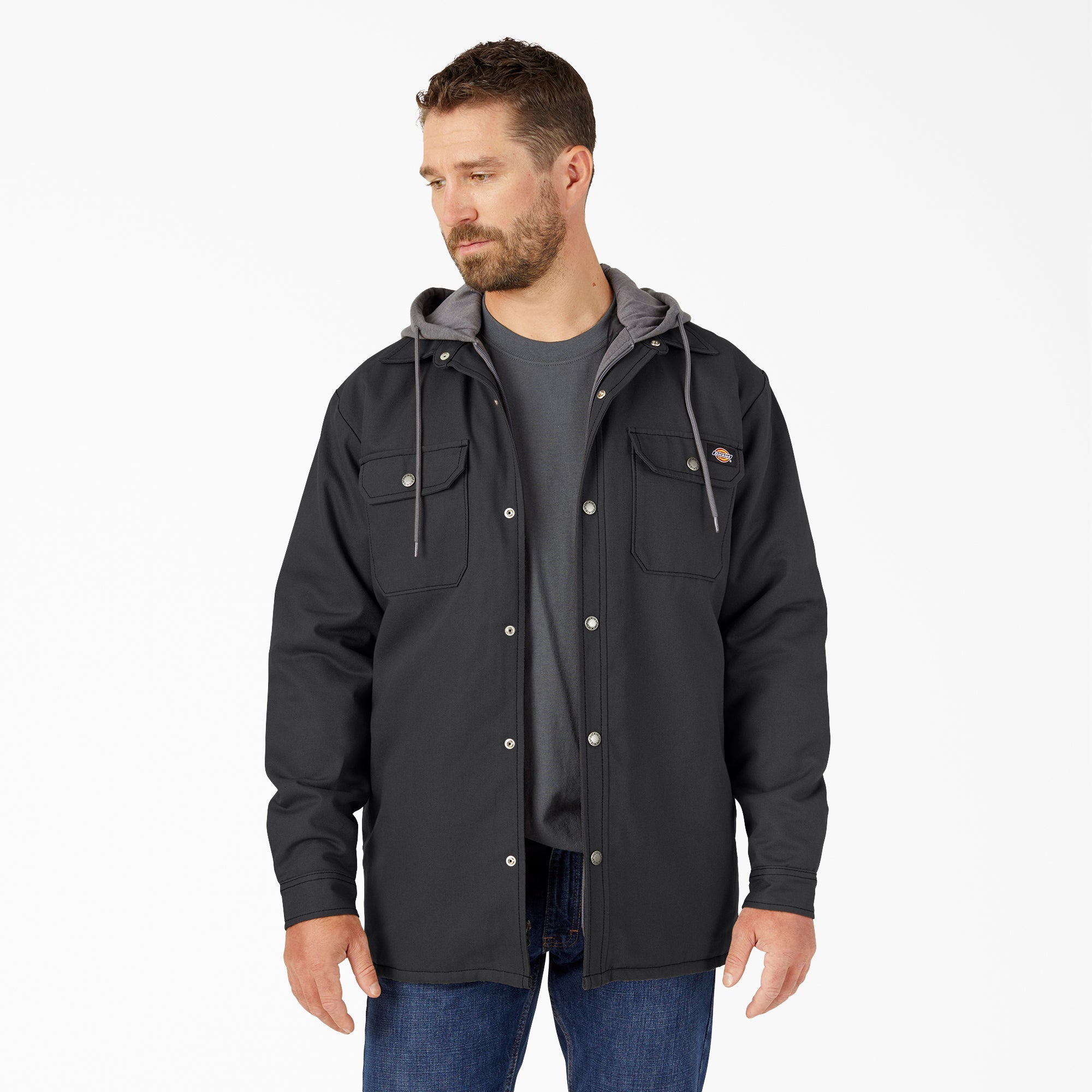 Men - Dickies Water Repellent Duck Hooded Shirt Jacket