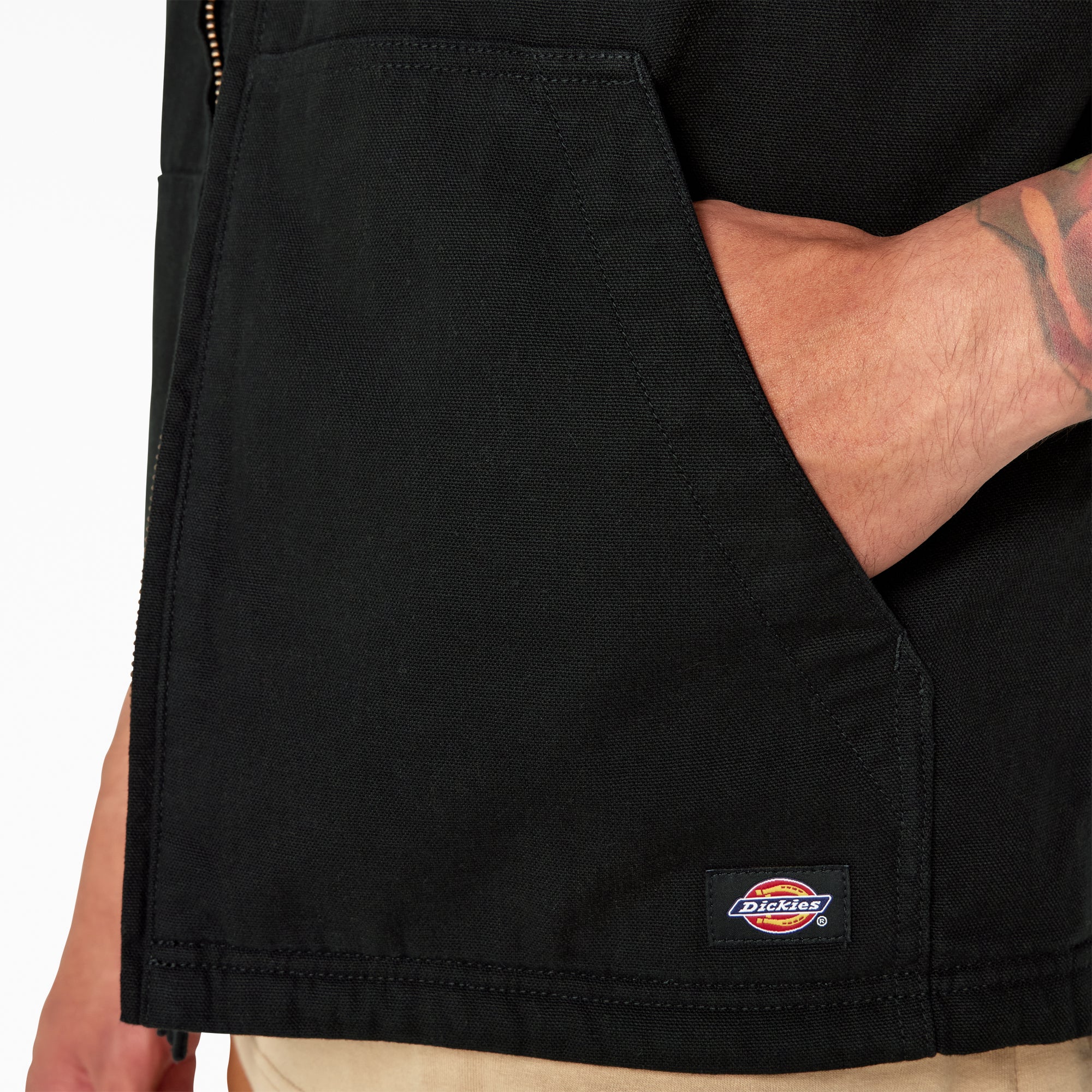 Men - Dickies Duck Canvas High Pile Fleece Lined Vest