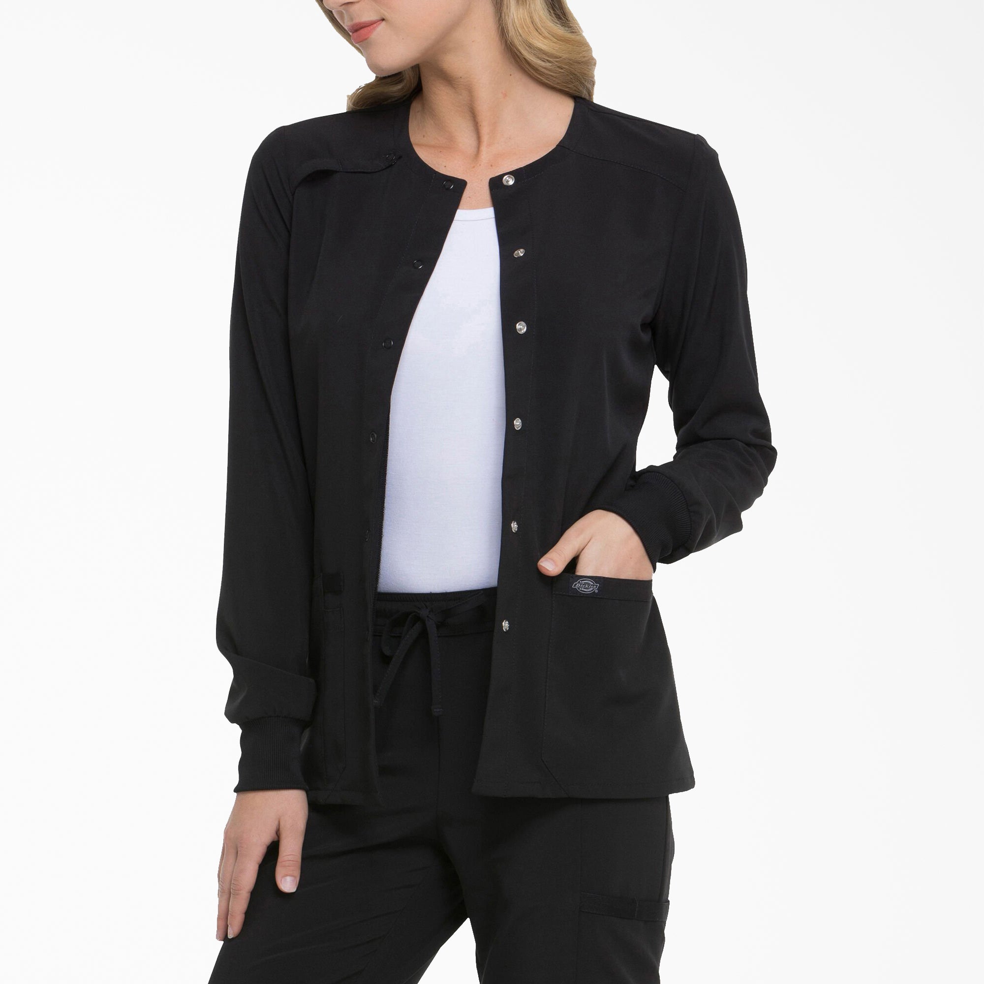 Women|Scrubs - Dickies Women's EDS Essentials Snap Front Scrub Jacket