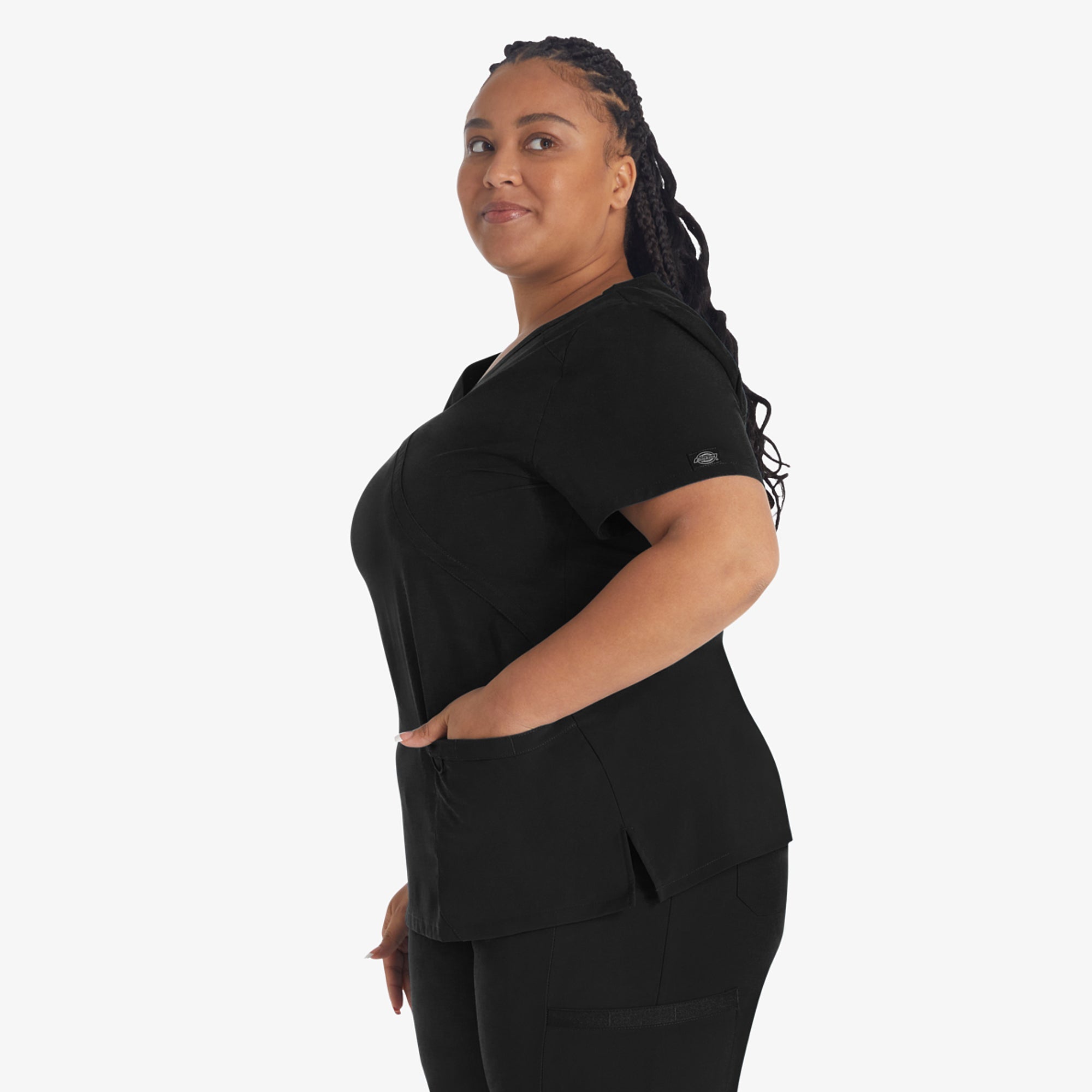 Women|Scrubs - Dickies Women's EDS Essentials Mock Wrap Scrub Top
