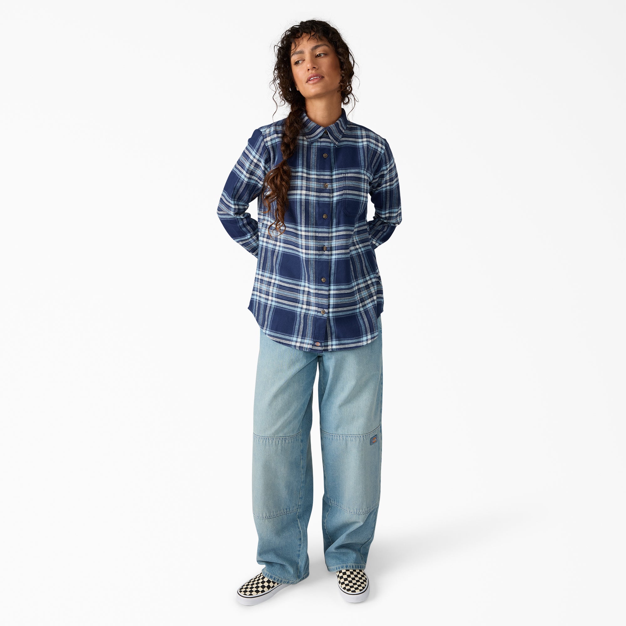 Sale - Dickies Women's Plaid Flannel Long Sleeve Shirt