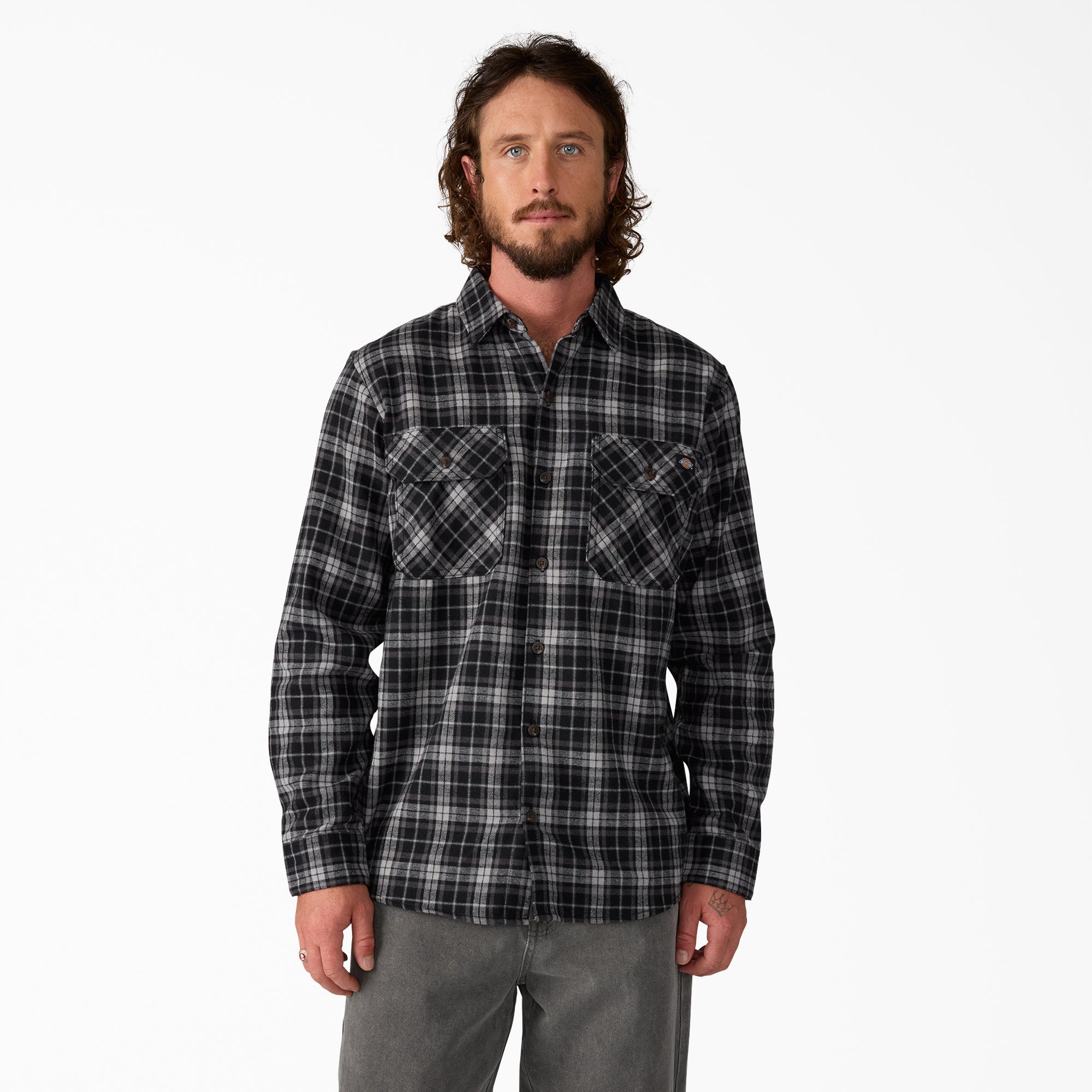 Men - Dickies Long Sleeve Flannel Work Shirt