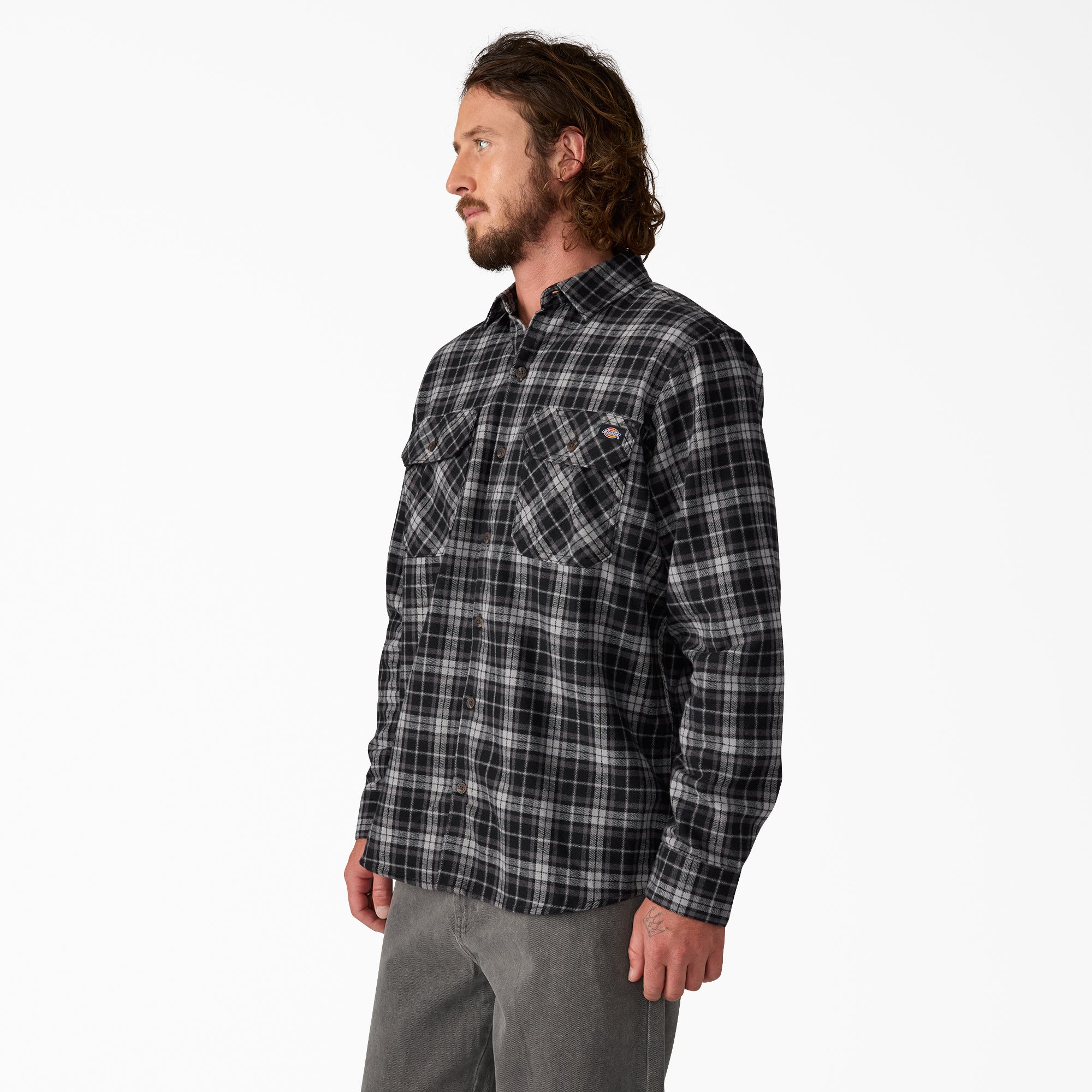 Men - Dickies Long Sleeve Flannel Work Shirt