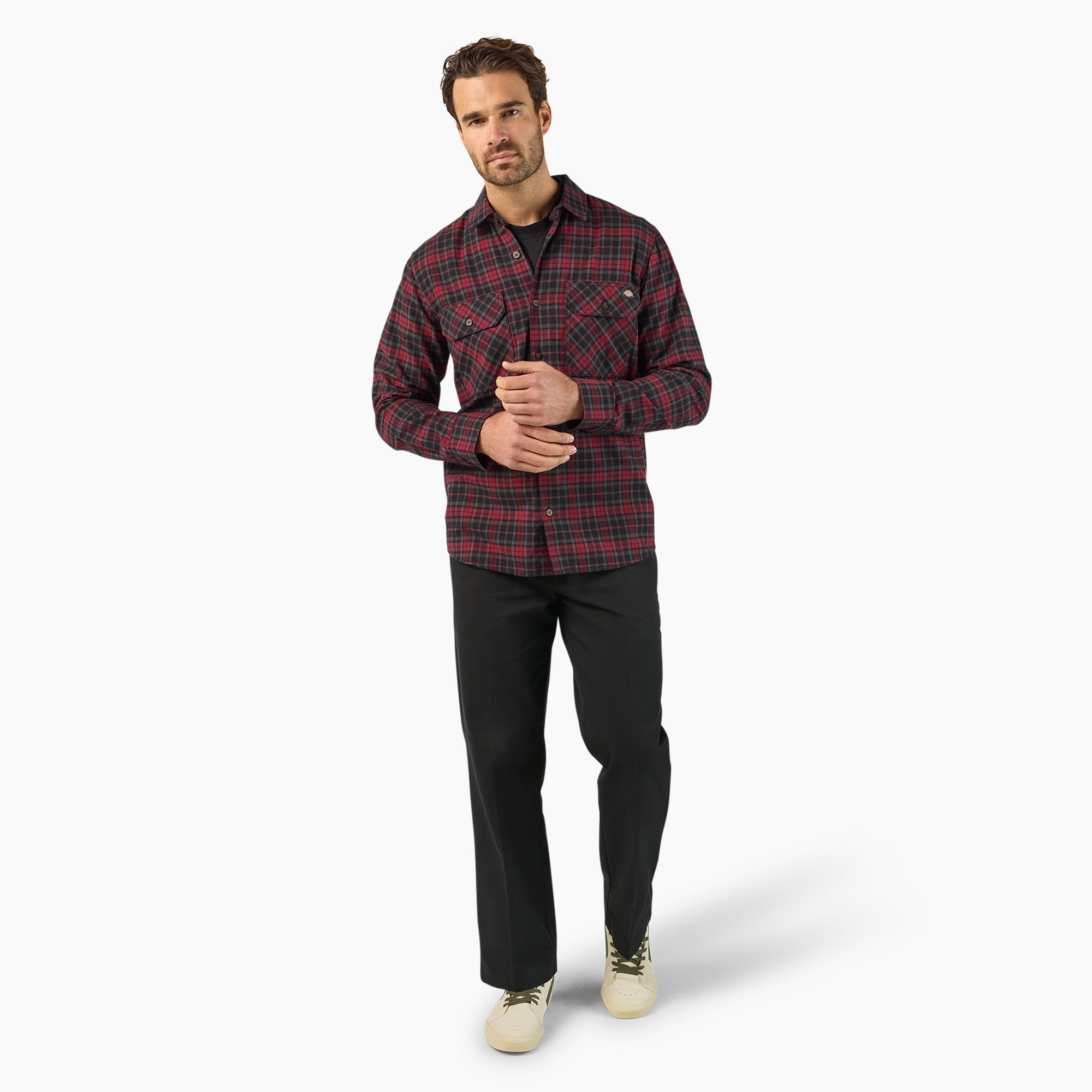 Men - Dickies Long Sleeve Flannel Work Shirt