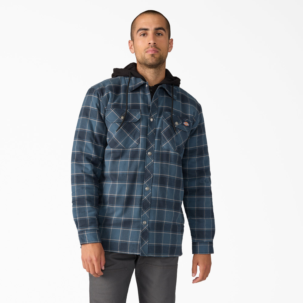 Men - Dickies Water Repellent Flannel Hooded Shirt Jacket