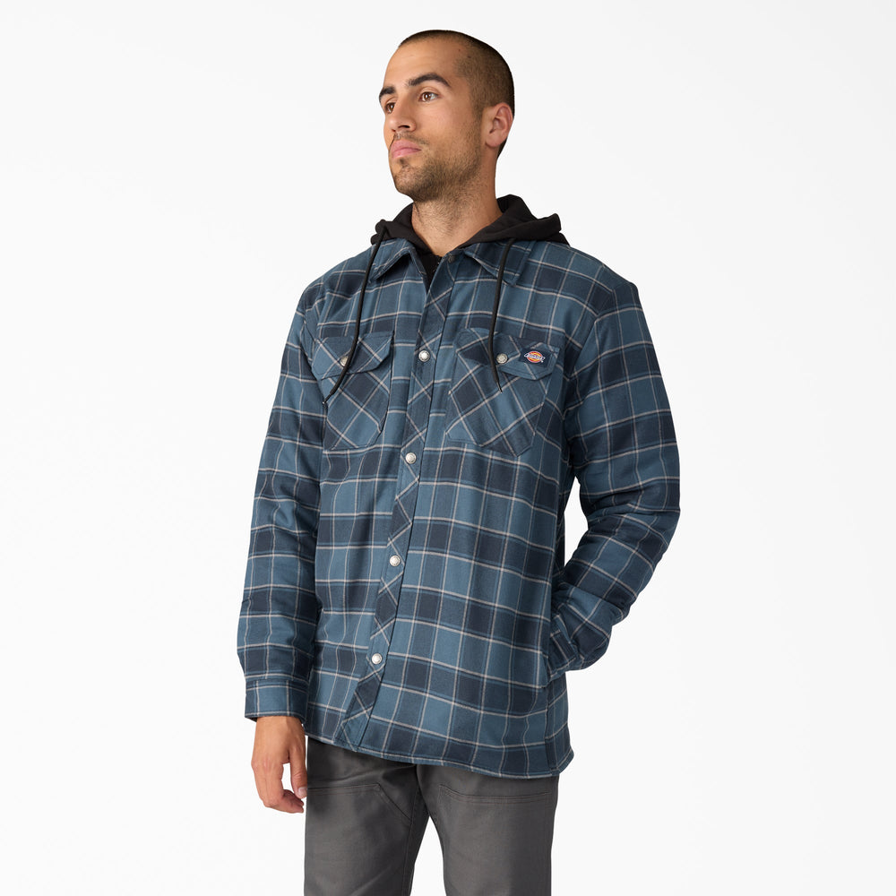 Men - Dickies Water Repellent Flannel Hooded Shirt Jacket