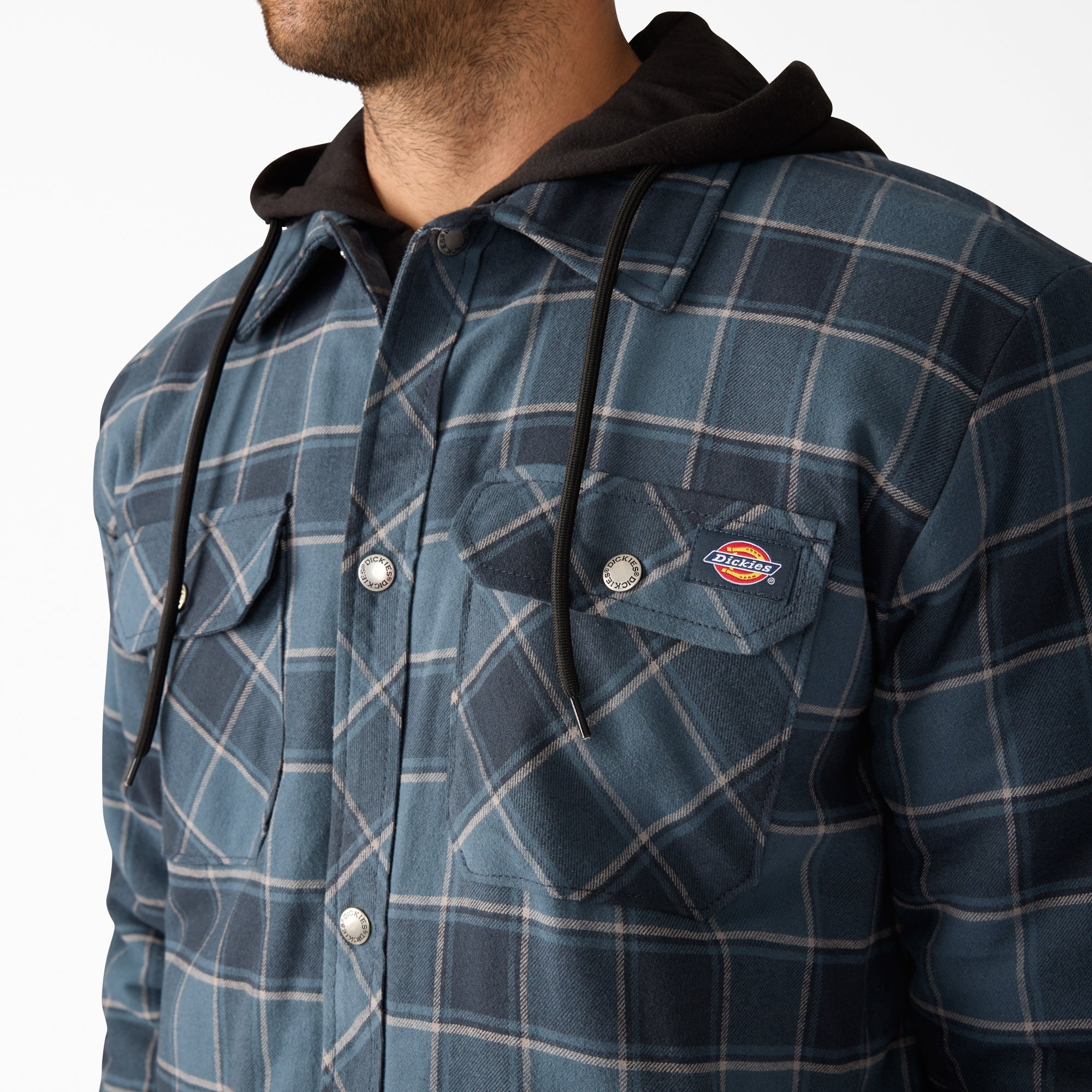 Men - Dickies Water Repellent Flannel Hooded Shirt Jacket