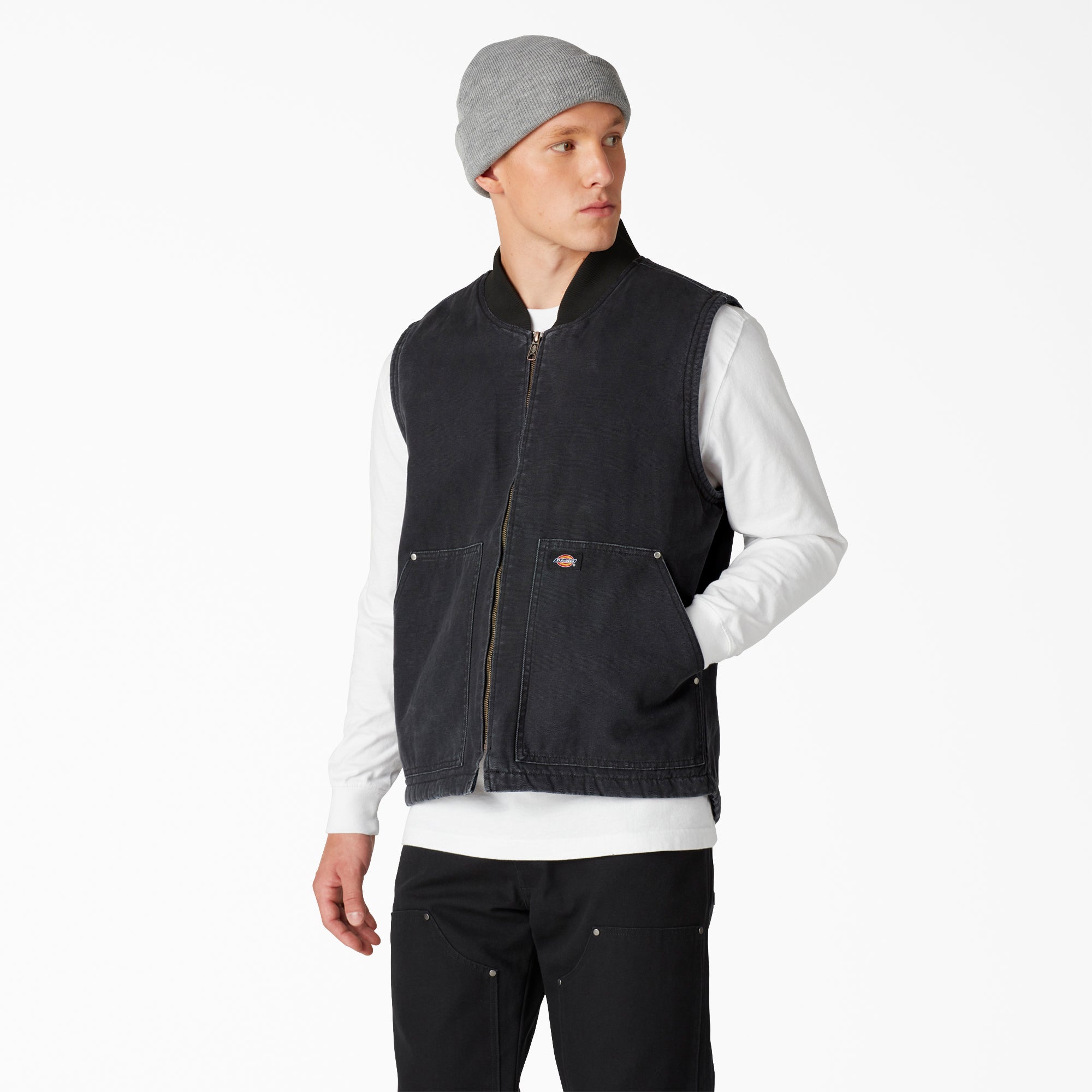 Men|Women - Dickies Stonewashed Duck High Pile Fleece Lined Vest