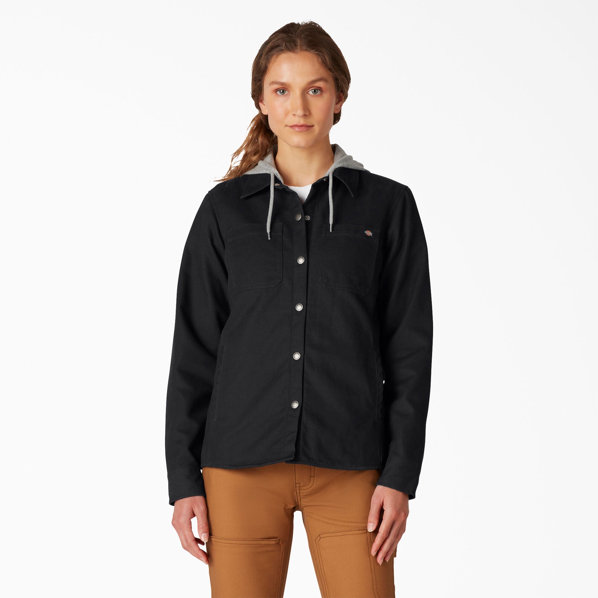 Women|Scrubs - Dickies Women's Duck Hooded Shirt Jacket