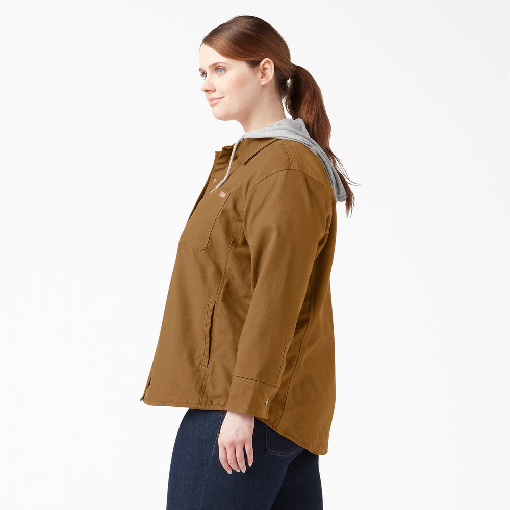 Women - Dickies Women's Plus Duck Hooded Shirt Jacket