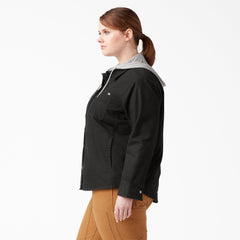 Women|Sale - Dickies Women's Plus Duck Hooded Shirt Jacket
