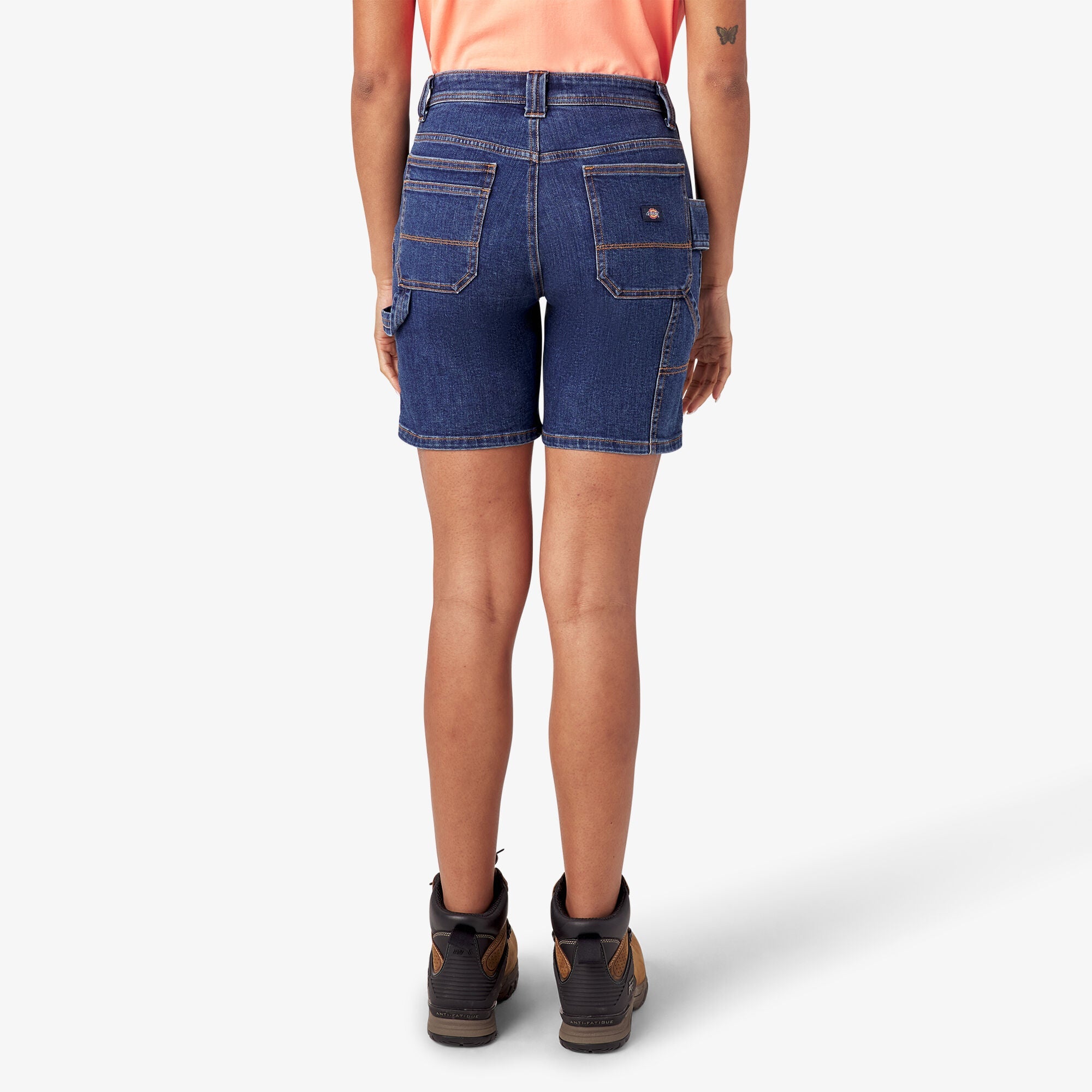 Women - Dickies Women’s Relaxed Fit Denim Carpenter Shorts, 7"