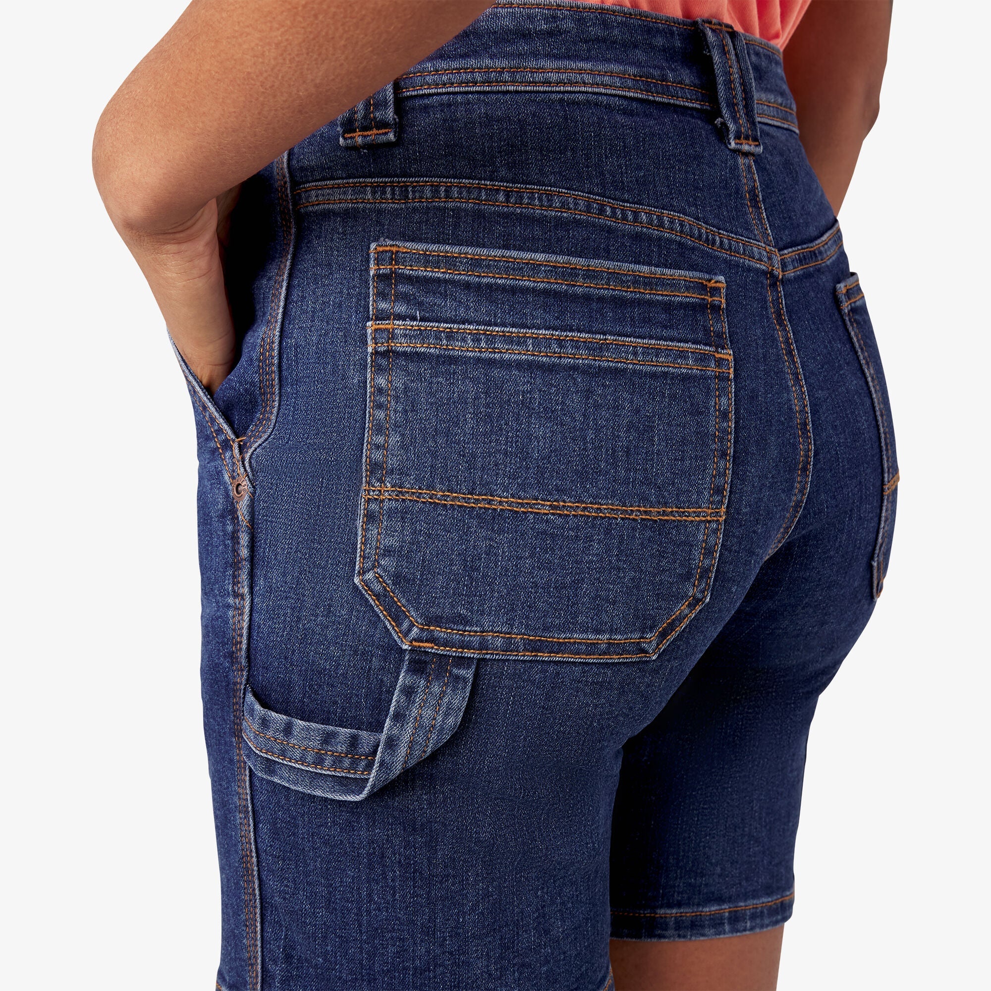 Women - Dickies Women’s Relaxed Fit Denim Carpenter Shorts, 7"