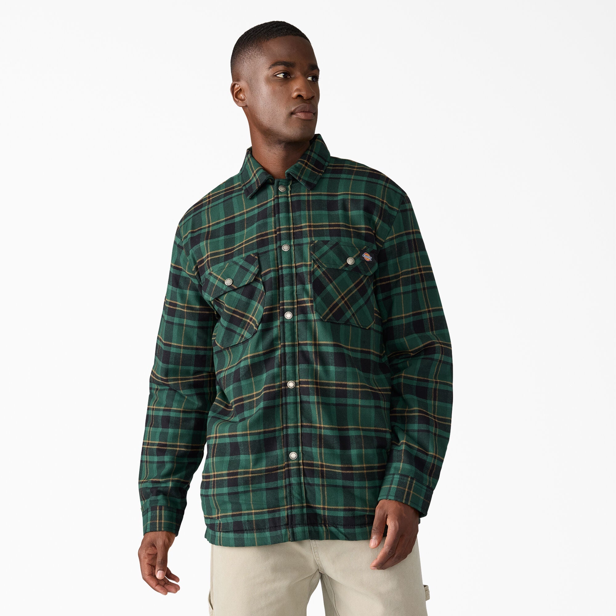 Men - Dickies Water Repellent Fleece-Lined Flannel Shirt Jacket