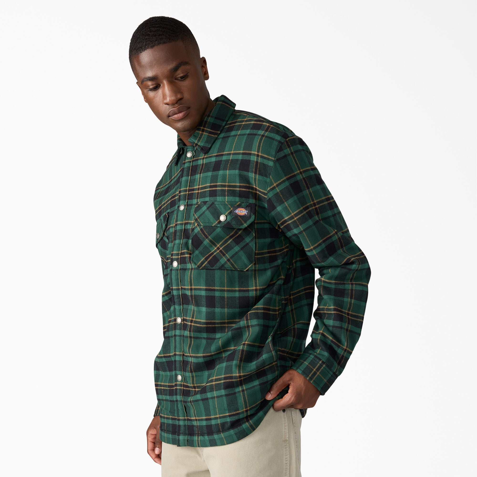 Men - Dickies Water Repellent Fleece-Lined Flannel Shirt Jacket