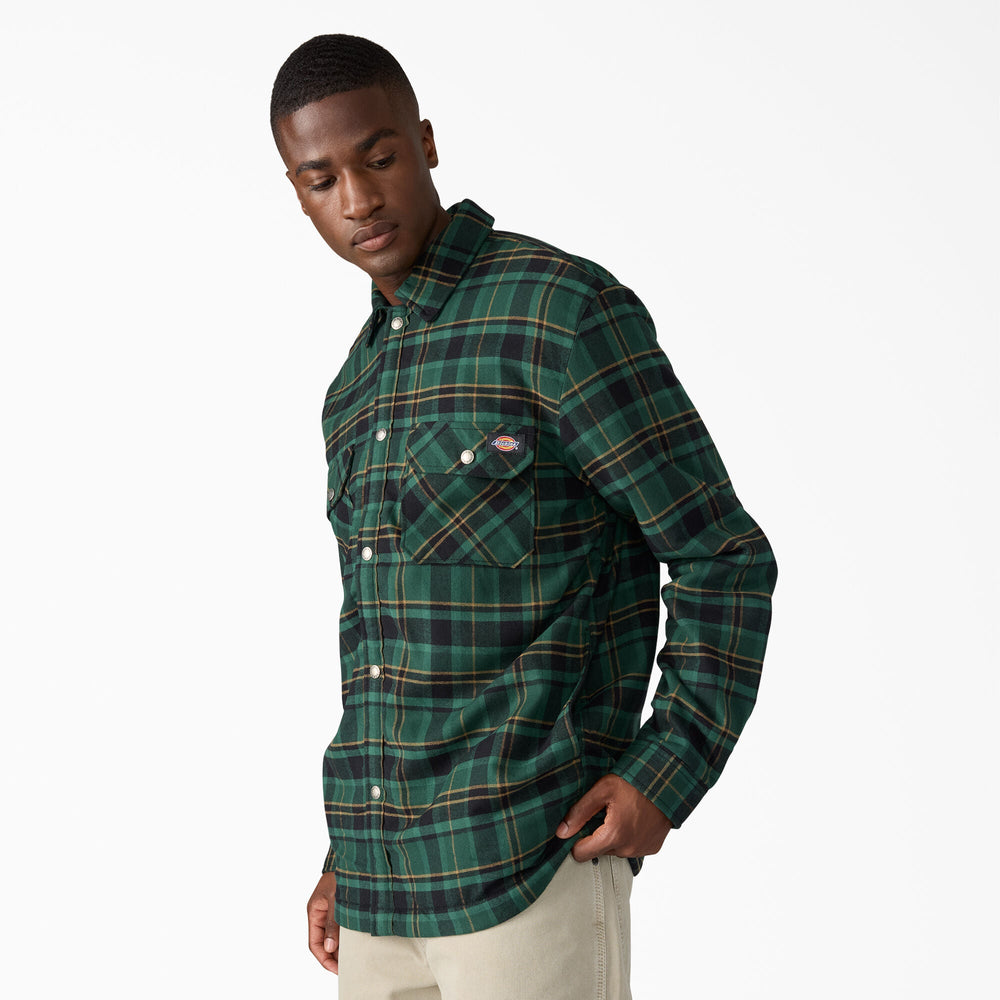 Men - Dickies Water Repellent Fleece-Lined Flannel Shirt Jacket
